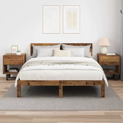  Éjjeli asztal 2 pcs Öreg fa 40,5 x 40 x 48 cm Faanyag