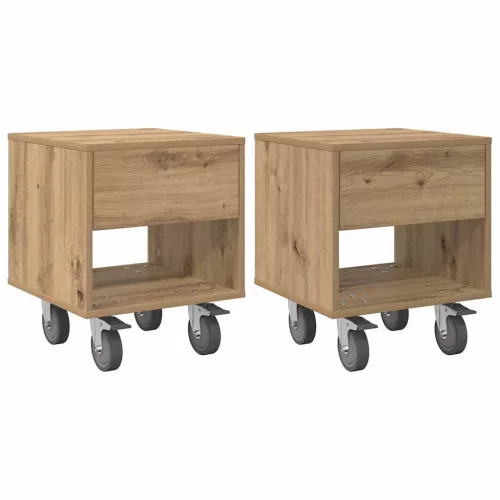  Éjjeli asztal 2 pcs Artisan tölgy 40,5 x 40 x 48 cm Faanyag