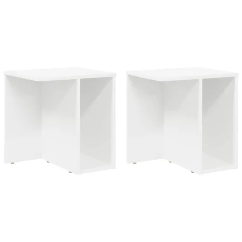  Végasztal 2 pcs Fehér 37 x 32 x 40 cm Faanyag