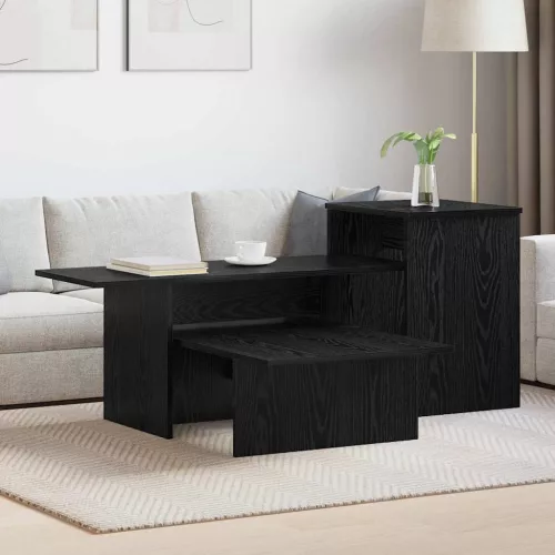  Konzolasztal Fekete tölgy 80 x 50 x 225 cm Faanyag