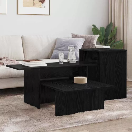  Konzolasztal Fekete tölgy 80 x 50 x 225 cm Faanyag