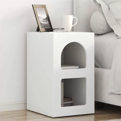  Éjjeli asztal 2 pcs Fehér 29.5 x 35 x 50 cm Faanyag