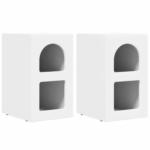  Éjjeli asztal 2 pcs Fehér 29.5 x 35 x 50 cm Faanyag