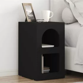  Éjjeli asztal 2 pcs Fekete 29.5 x 35 x 50 cm Faanyag
