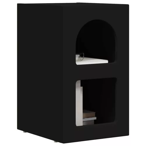  Éjjeli asztal 2 pcs Fekete 29.5 x 35 x 50 cm Faanyag