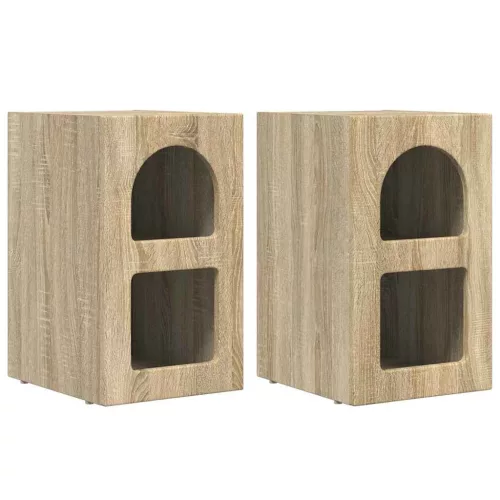  Éjjeli asztal 2 pcs Sonoma tölgy 29.5 x 35 x 50 cm Faanyag