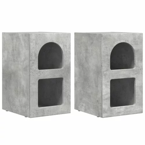  Éjjeli asztal 2 pcs Beton Szürke 29.5 x 35 x 50 cm Faanyag