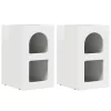  Éjjeli asztal 2 pcs Magas Fényű Fehér 29.5 x 35 x 50 cm Faanyag