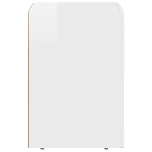  Éjjeli asztal 2 pcs Magas Fényű Fehér 29.5 x 35 x 50 cm Faanyag