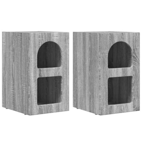  Éjjeli asztal 2 pcs Szürke Sonoma 29.5 x 35 x 50 cm Faanyag