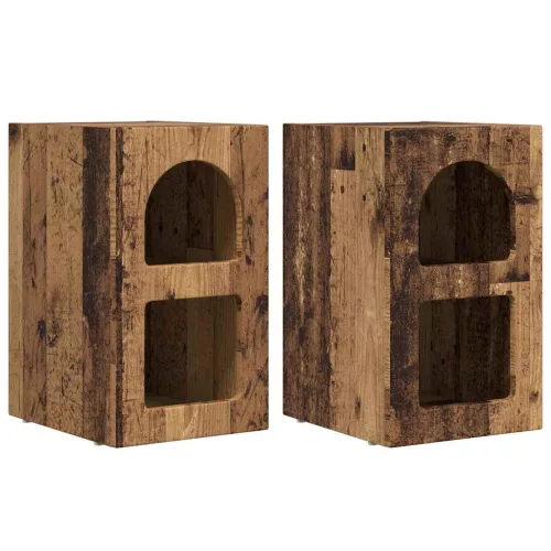  Éjjeli asztal 2 pcs Öreg fa 29.5 x 35 x 50 cm Faanyag