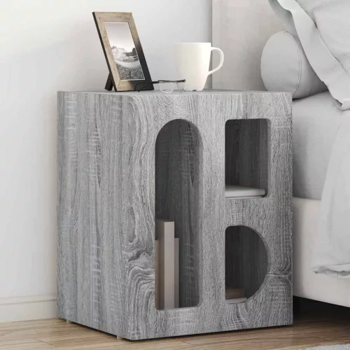  Éjjeli asztal 2 pcs Szürke Sonoma 40 x 35 x 50 cm Faanyag