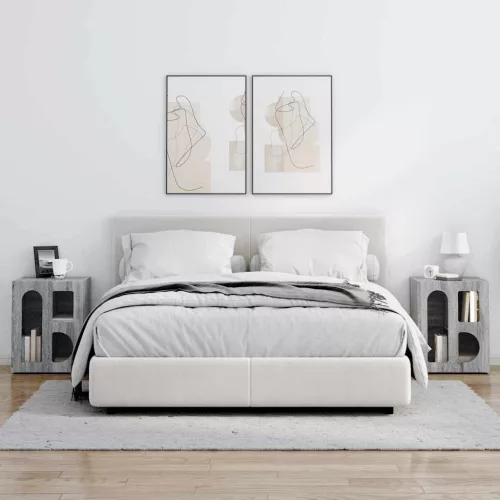  Éjjeli asztal 2 pcs Szürke Sonoma 40 x 35 x 50 cm Faanyag