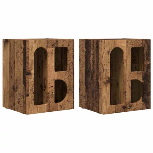  Éjjeli asztal 2 pcs Öreg fa 40 x 35 x 50 cm Faanyag