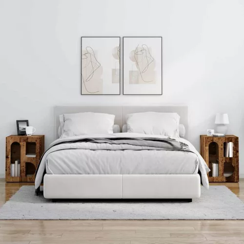  Éjjeli asztal 2 pcs Öreg fa 40 x 35 x 50 cm Faanyag