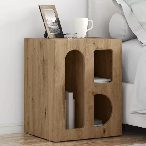  Éjjeli asztal 2 pcs Artisan tölgy 40 x 35 x 50 cm Faanyag