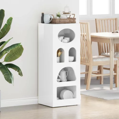  Széf Magas Fényű Fehér 40 x 35 x 100,5 cm Faanyag