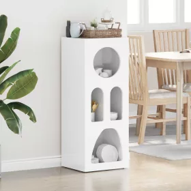  Széf Magas Fényű Fehér 40 x 35 x 100,5 cm Faanyag