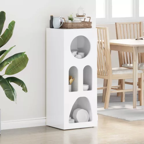  Széf Magas Fényű Fehér 40 x 35 x 100,5 cm Faanyag