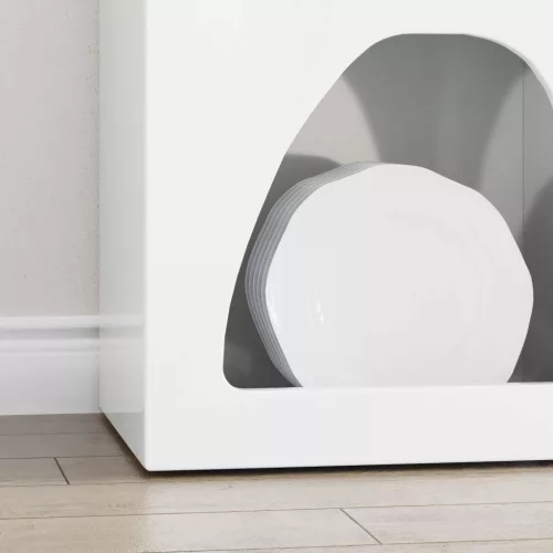  Széf Magas Fényű Fehér 40 x 35 x 100,5 cm Faanyag