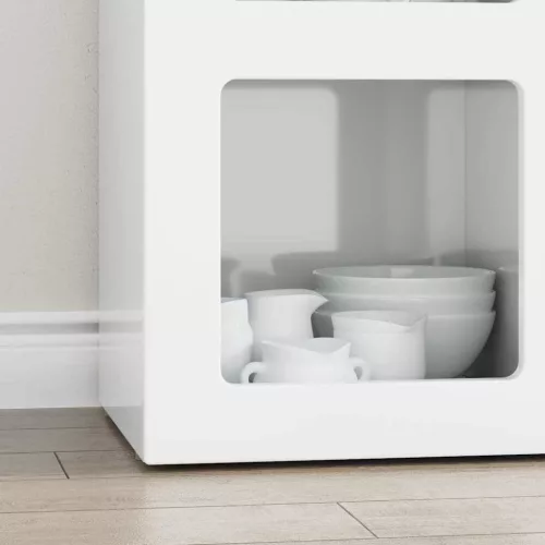  Széf Magas Fényű Fehér 59 x 35 x 80.5 cm Faanyag