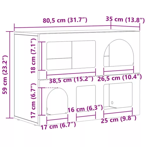  Széf Fehér 80,5 x 35 x 59 cm Faanyag