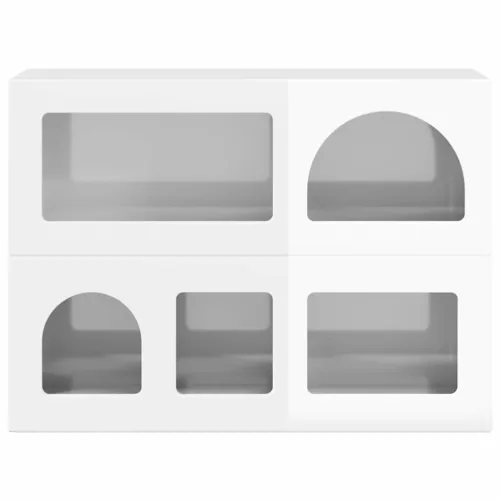  Széf Magas Fényű Fehér 80,5 x 35 x 59 cm Faanyag