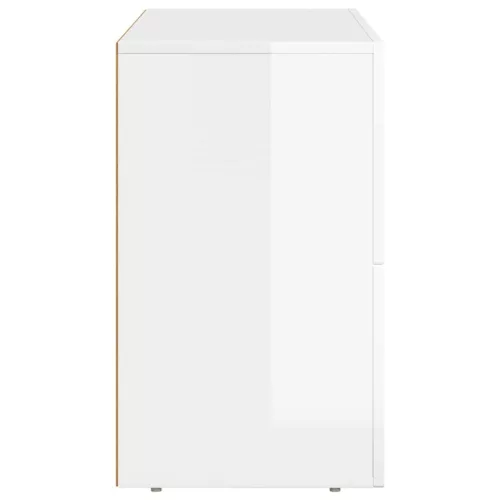  Széf Magas Fényű Fehér 80,5 x 35 x 59 cm Faanyag