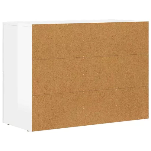  Széf Magas Fényű Fehér 80,5 x 35 x 59 cm Faanyag