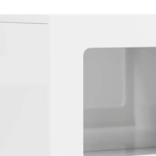  Széf Magas Fényű Fehér 80,5 x 35 x 59 cm Faanyag