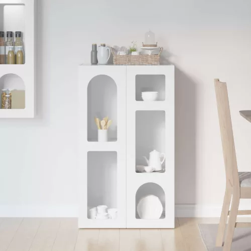  Széf Magas Fényű Fehér 59 x 35 x 100,5 cm Faanyag