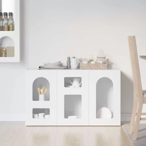  Széf Magas Fényű Fehér 100 x 35 x 59 cm Faanyag