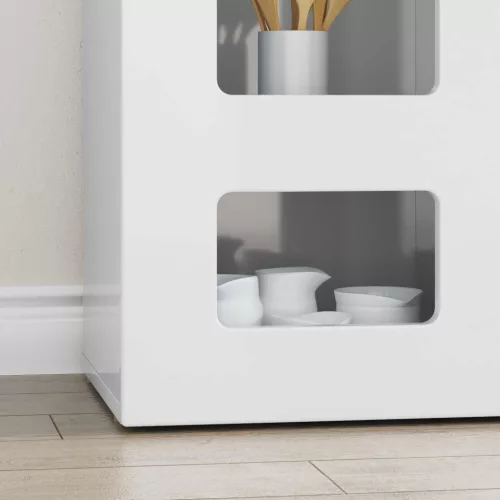  Széf Magas Fényű Fehér 100 x 35 x 59 cm Faanyag