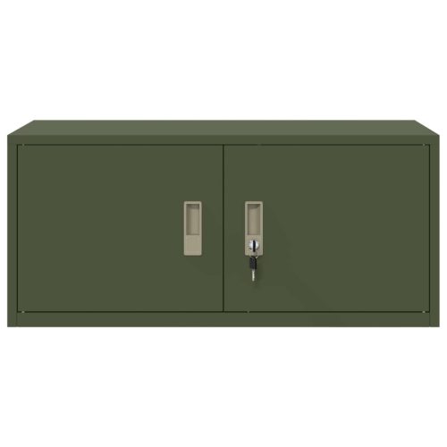  Tárolószekrény Olajzöld 90 x 40 x 40 cm Hidegen Hengerelt Acél