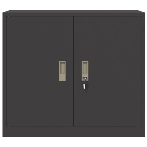  Tárolószekrény Fekete 80 x 40 x 70 cm Hidegen Hengerelt Acél