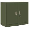  Tárolószekrény Olajzöld 80 x 40 x 70 cm Hidegen Hengerelt Acél