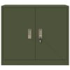  Tárolószekrény Olajzöld 80 x 40 x 70 cm Hidegen Hengerelt Acél