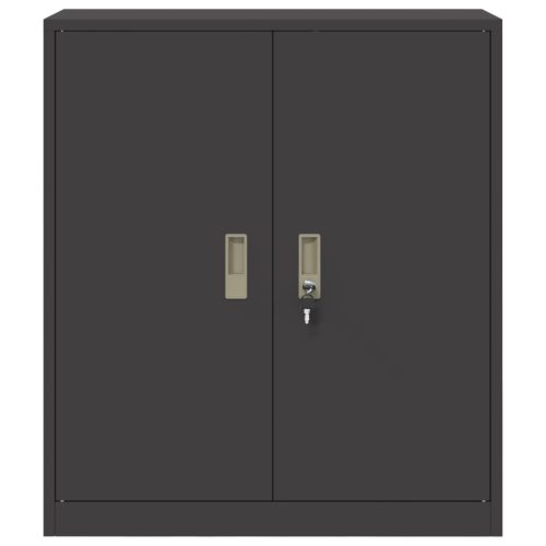  Tárolószekrény Fekete 80 x 40 x 90 cm Hidegen Hengerelt Acél