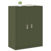  Tárolószekrény Olajzöld 80 x 40 x 105 cm Hidegen Hengerelt Acél