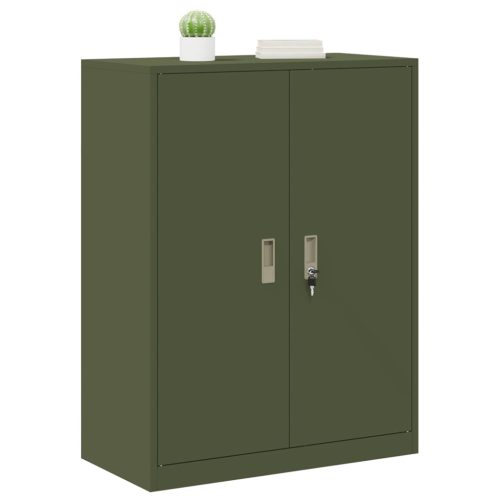  Tárolószekrény Olajzöld 80 x 40 x 105 cm Hidegen Hengerelt Acél