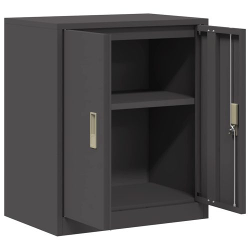  Tárolószekrény Fekete 60 x 40 x 70 cm Hidegen Hengerelt Acél