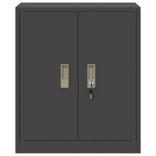  Tárolószekrény Fekete 60 x 40 x 70 cm Hidegen Hengerelt Acél