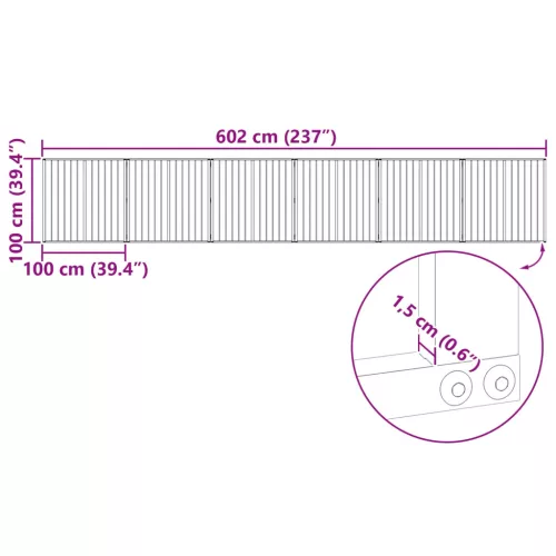  Kutya Kapu 6 pcs Fekete 100 x 100 cm Horganyzott acél