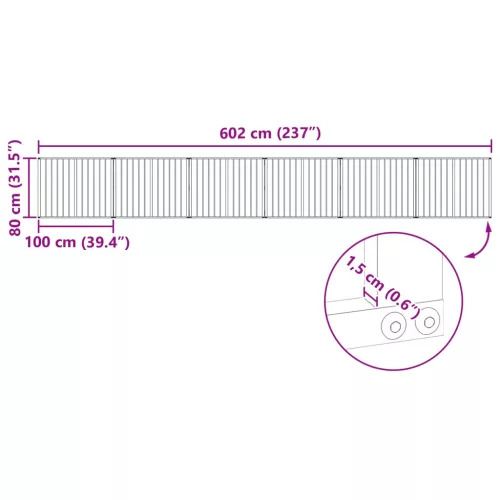  Kutya Kapu 6 pcs Fekete 100 x 80 cm Horganyzott acél