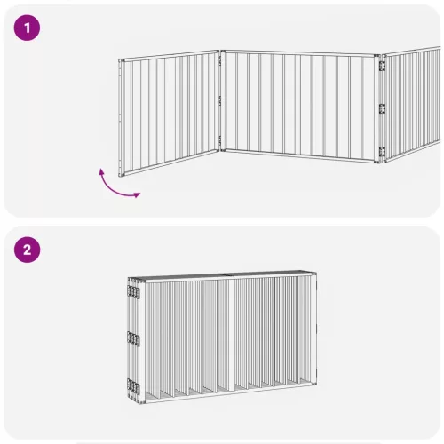  Kutya Kapu 8 pcs Fekete 100 x 60 cm Horganyzott acél