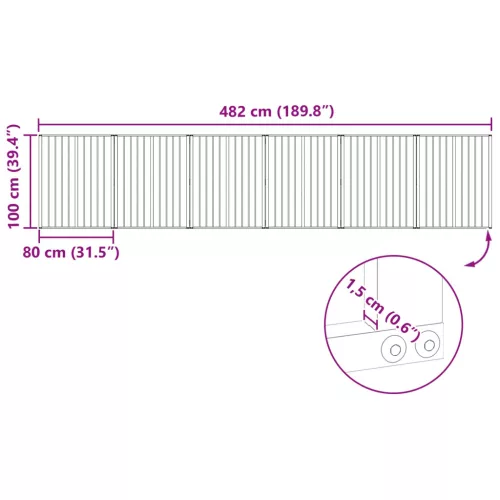  Kutya Kapu 6 pcs Fekete 80 x 100 cm Horganyzott acél