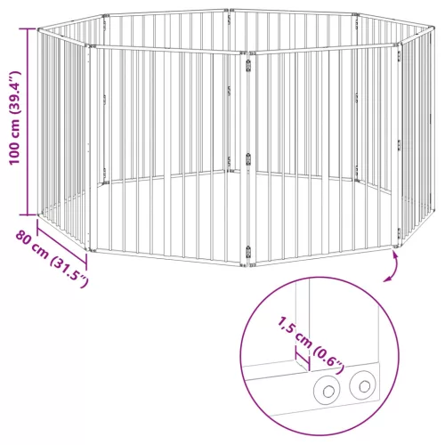  Kutya Kapu 8 pcs Fekete 80 x 100 cm Horganyzott acél