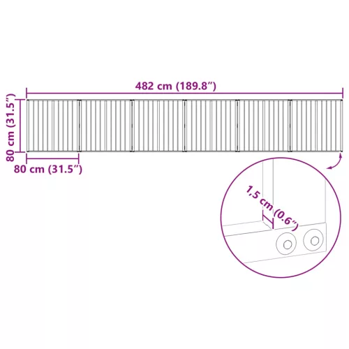  Kutya Kapu 6 pcs Fekete 80 x 80 cm Horganyzott acél