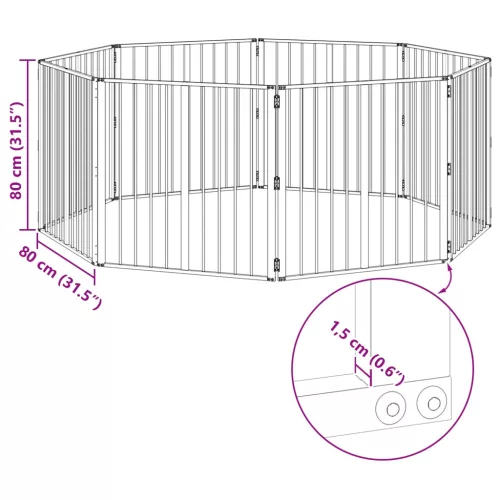  Kutya Kapu 8 pcs Fekete 80 x 80 cm Horganyzott acél