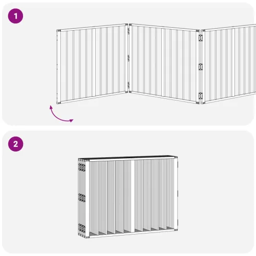  Kutya Kapu 8 pcs Fekete 80 x 60 cm Horganyzott acél